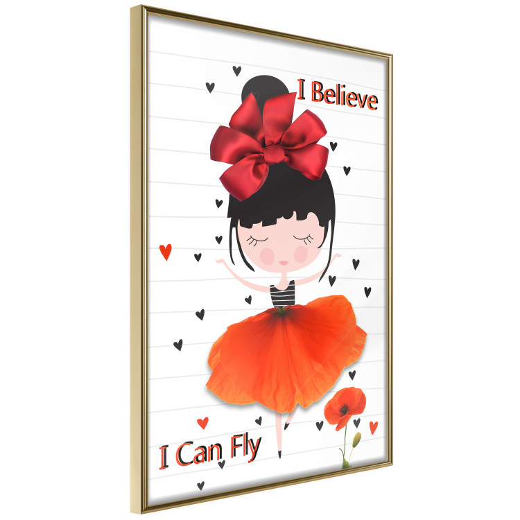 Poster I believe I can fly - girl in a poppy dress and English text 114416 additionalImage 12