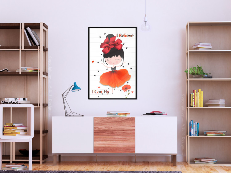 Poster I believe I can fly - girl in a poppy dress and English text 114416 additionalImage 3