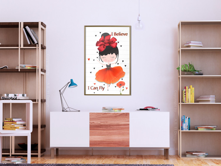 Poster I believe I can fly - girl in a poppy dress and English text 114416 additionalImage 5