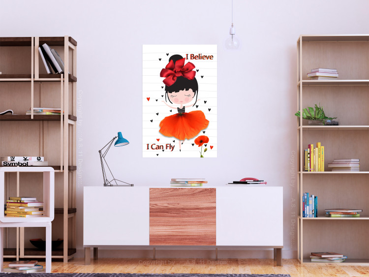 Poster I believe I can fly - girl in a poppy dress and English text 114416 additionalImage 20