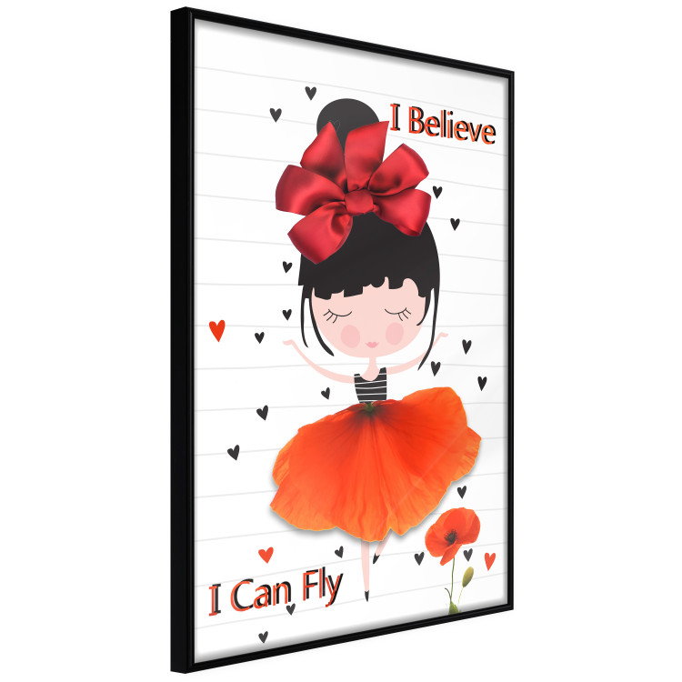 Poster I believe I can fly - girl in a poppy dress and English text 114416 additionalImage 10