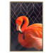 Wall Poster Flamingo Solo - composition with an orange bird on a geometric background 115316 additionalThumb 16