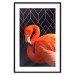 Wall Poster Flamingo Solo - composition with an orange bird on a geometric background 115316 additionalThumb 15