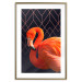 Wall Poster Flamingo Solo - composition with an orange bird on a geometric background 115316 additionalThumb 14