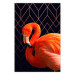 Wall Poster Flamingo Solo - composition with an orange bird on a geometric background 115316