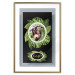 Poster Sloth - brown mammal and tropical green leaves on a black background 116316 additionalThumb 14