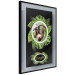 Poster Sloth - brown mammal and tropical green leaves on a black background 116316 additionalThumb 9