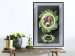 Poster Sloth - brown mammal and tropical green leaves on a black background 116316 additionalThumb 2