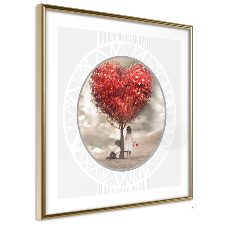 Poster Children under the tree (square) - leaves forming a heart shape 116416 additionalImage 8