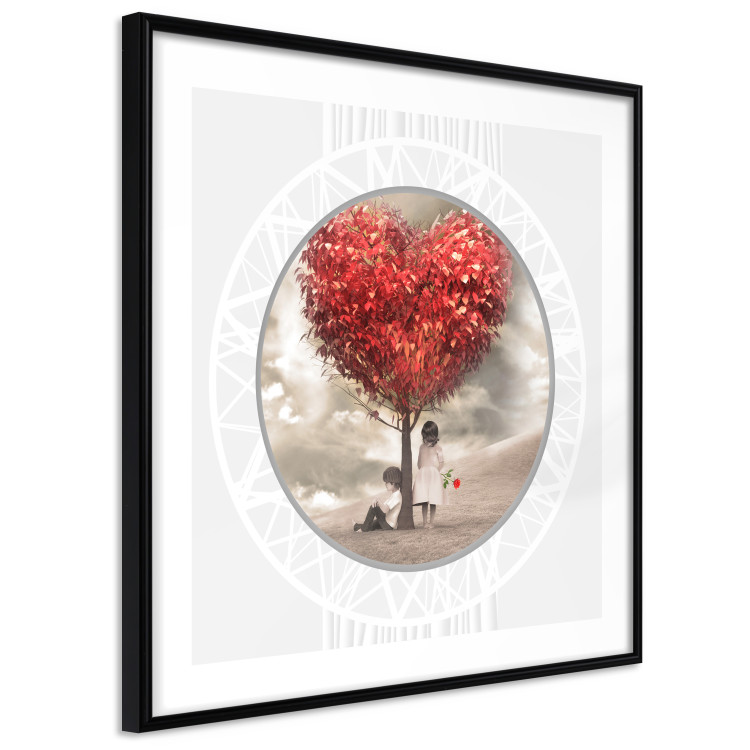 Poster Children under the tree (square) - leaves forming a heart shape 116416 additionalImage 13