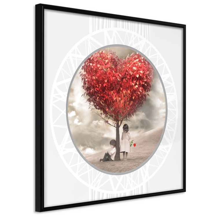 Poster Children under the tree (square) - leaves forming a heart shape 116416 additionalImage 10