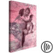 Canvas Angelic kiss - angels in love on an abstract, pink background 118216 additionalThumb 6