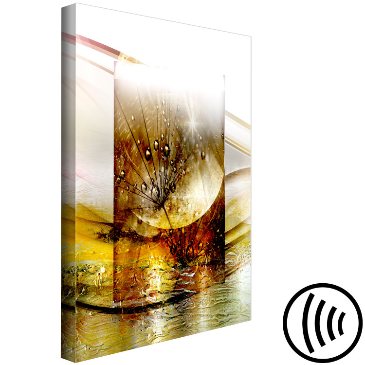 Canvas Art Print Nature in Gold (1-part) - Dandelion with Abstract Motif 118316 additionalImage 6