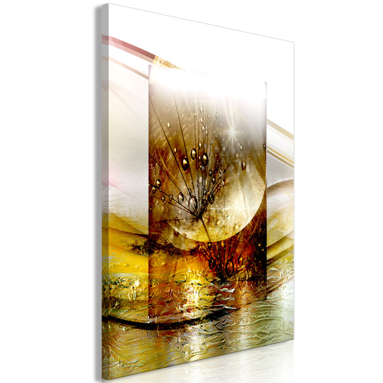 Canvas Art Print Nature in Gold (1-part) - Dandelion with Abstract Motif 118316 additionalImage 2