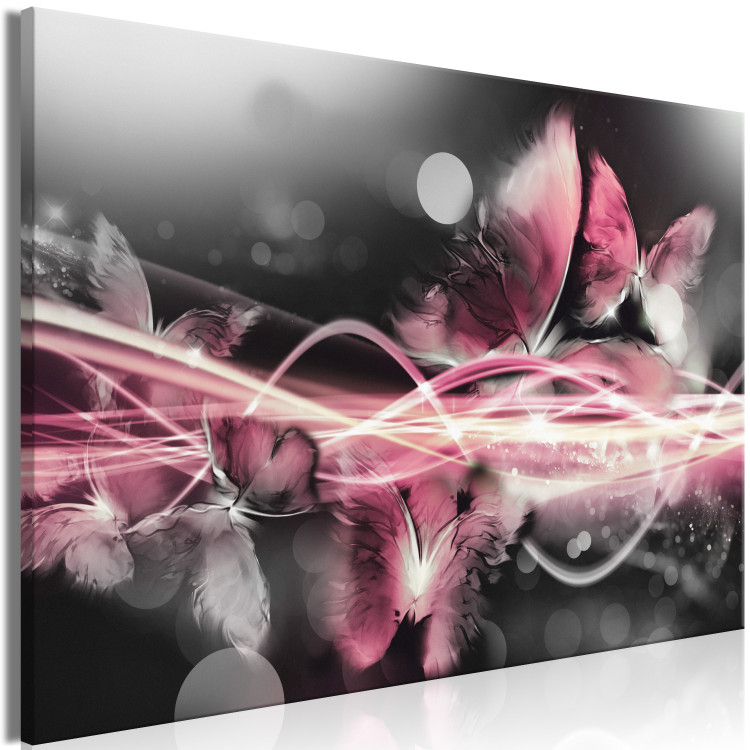 Canvas Pink World of Butterflies (1-part) - Abstraction in Vivid Colors 118416 additionalImage 2