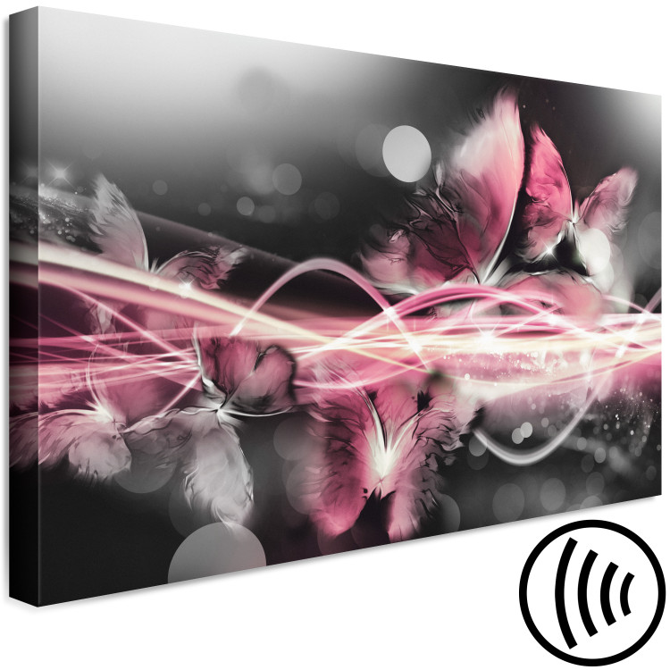 Canvas Pink World of Butterflies (1-part) - Abstraction in Vivid Colors 118416 additionalImage 6