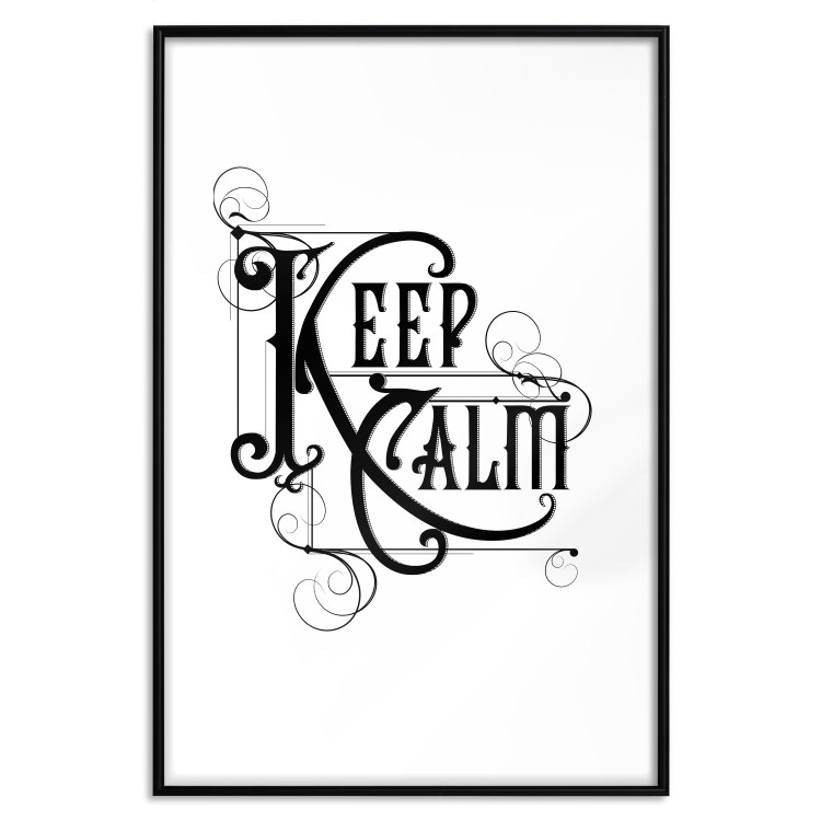 Wall Poster Life Motto - black and white composition with ornamental English text 119116 additionalImage 17