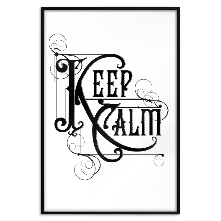 Wall Poster Life Motto - black and white composition with ornamental English text 119116 additionalImage 24