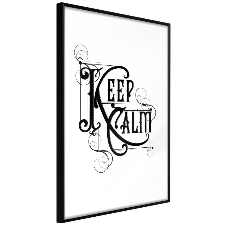 Wall Poster Life Motto - black and white composition with ornamental English text 119116 additionalImage 13