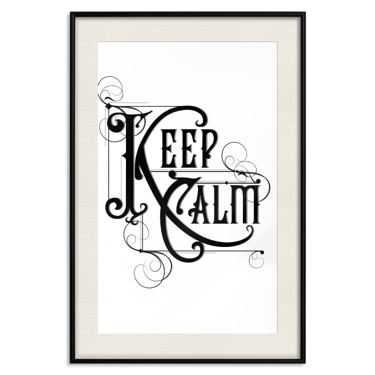 Wall Poster Life Motto - black and white composition with ornamental English text 119116 additionalImage 18
