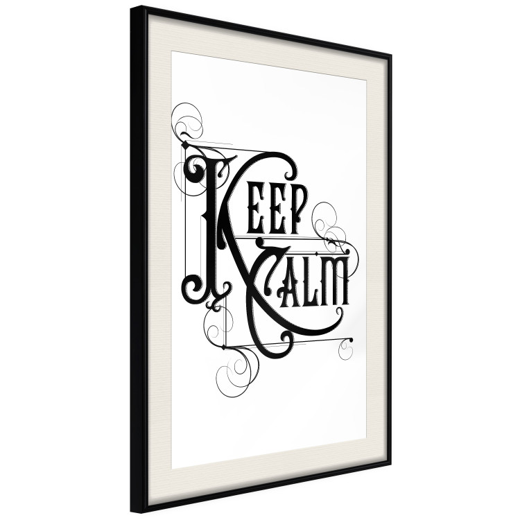 Wall Poster Life Motto - black and white composition with ornamental English text 119116 additionalImage 3