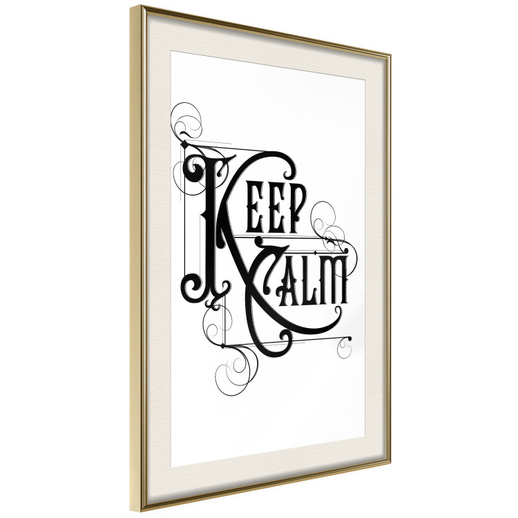 Wall Poster Life Motto - black and white composition with ornamental English text 119116 additionalImage 2