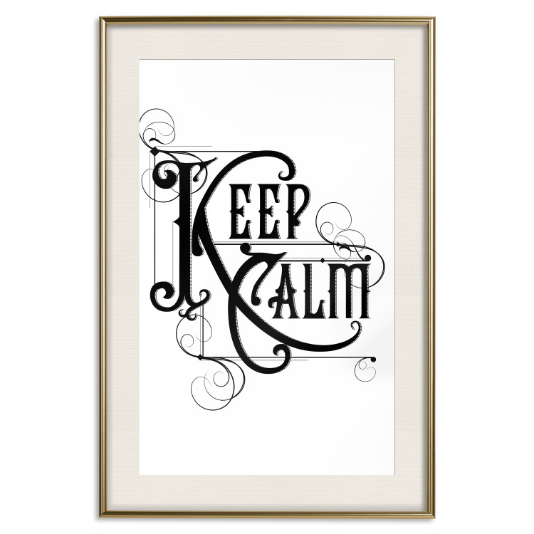Wall Poster Life Motto - black and white composition with ornamental English text 119116 additionalImage 19