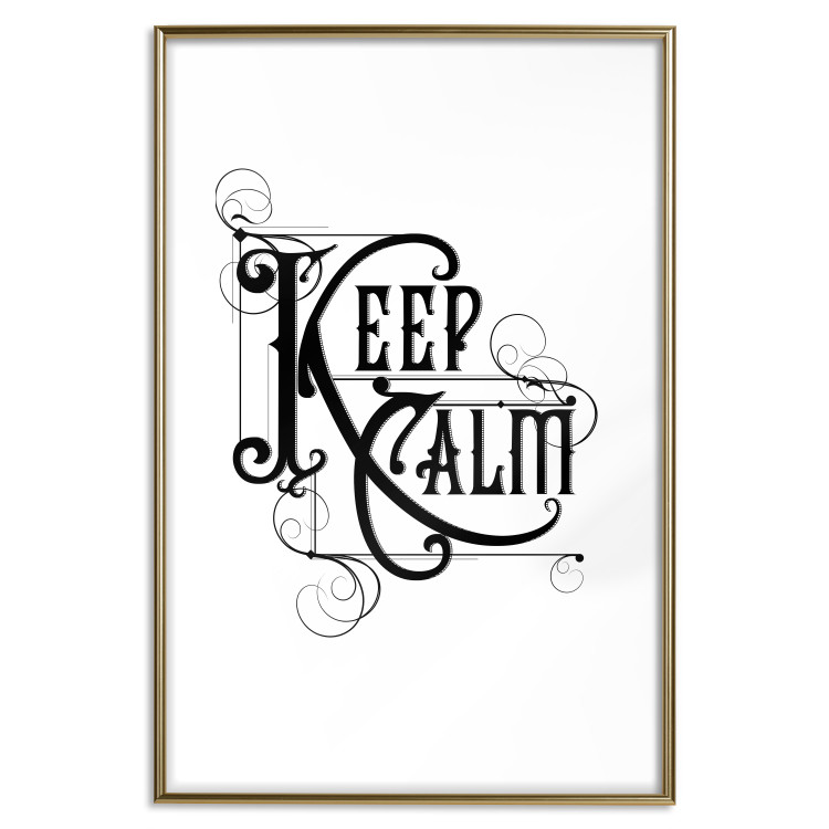 Wall Poster Life Motto - black and white composition with ornamental English text 119116 additionalImage 16