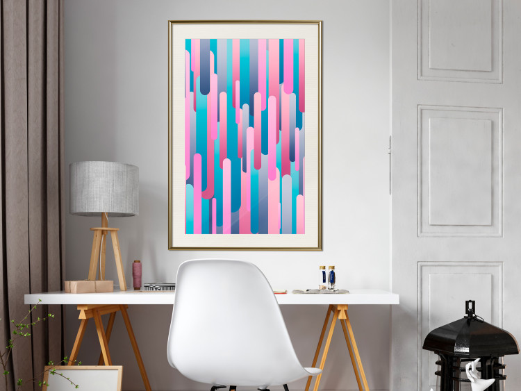 Poster Colorful Pistons - modern abstraction in multicolored rounded stripes 119216 additionalImage 21
