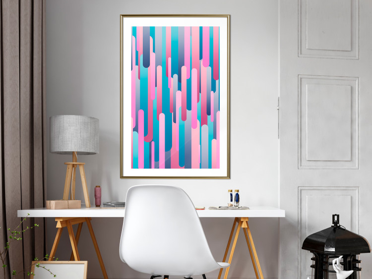 Poster Colorful Pistons - modern abstraction in multicolored rounded stripes 119216 additionalImage 13