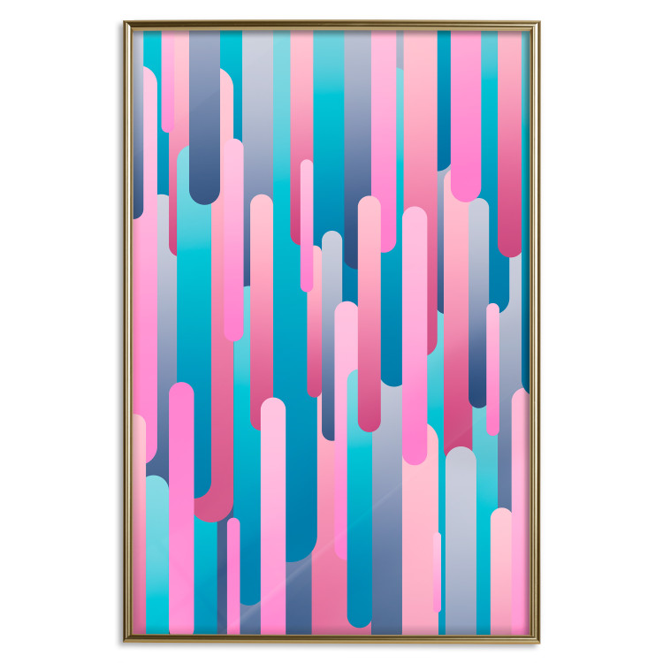 Poster Colorful Pistons - modern abstraction in multicolored rounded stripes 119216 additionalImage 20