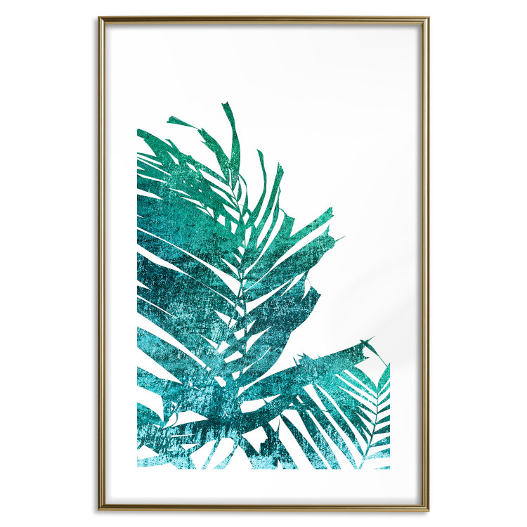 Wall Poster Emerald Palm - green palm tree leaves on a white background 122316 additionalImage 27