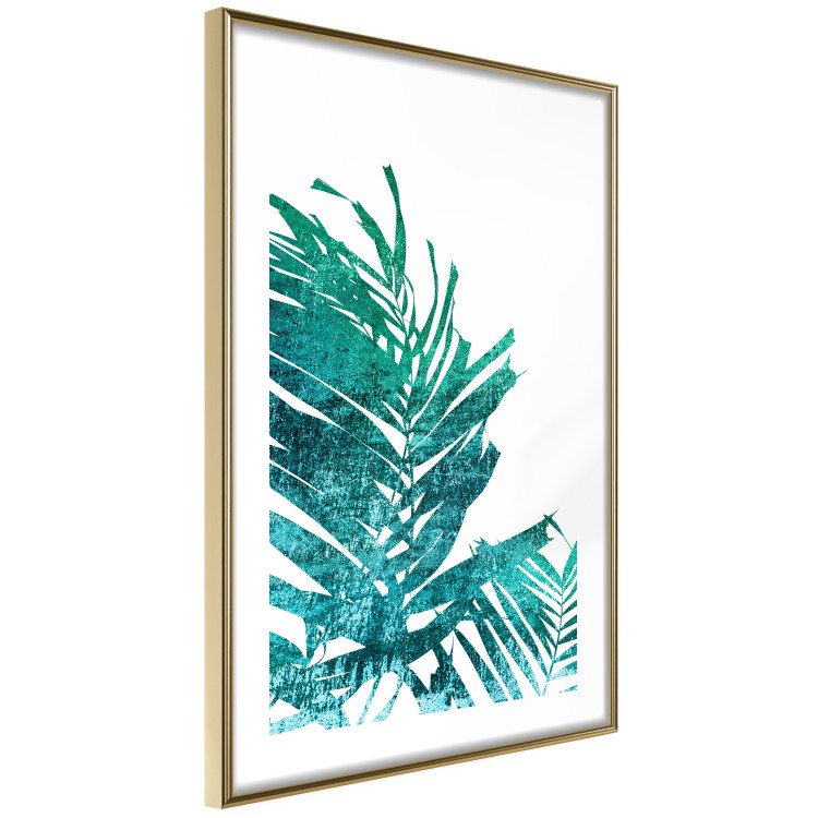 Wall Poster Emerald Palm - green palm tree leaves on a white background 122316 additionalImage 8