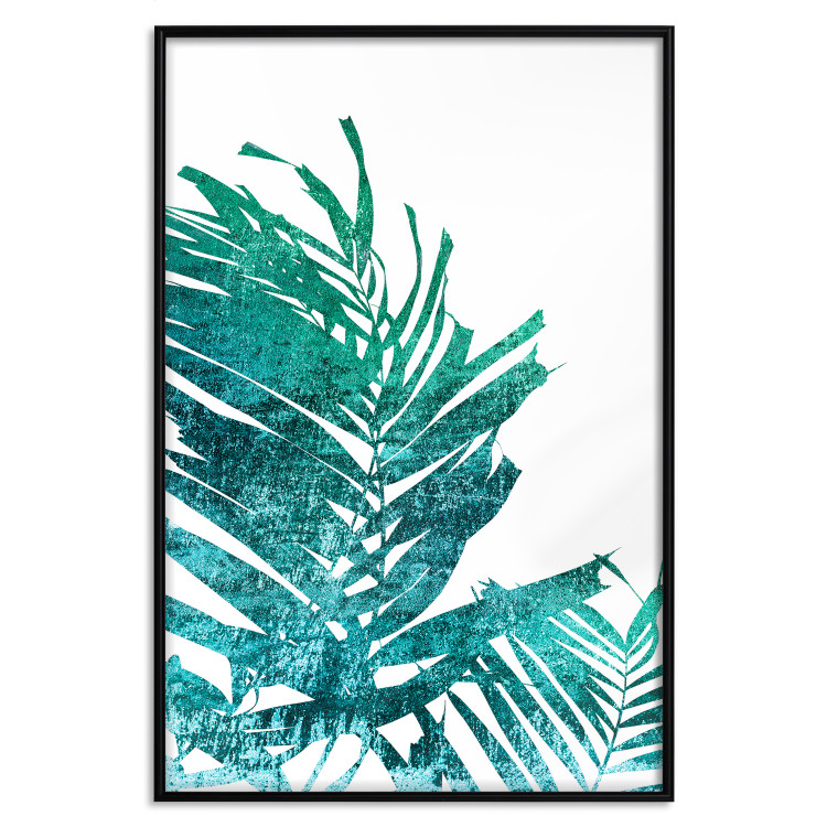 Wall Poster Emerald Palm - green palm tree leaves on a white background 122316 additionalImage 19