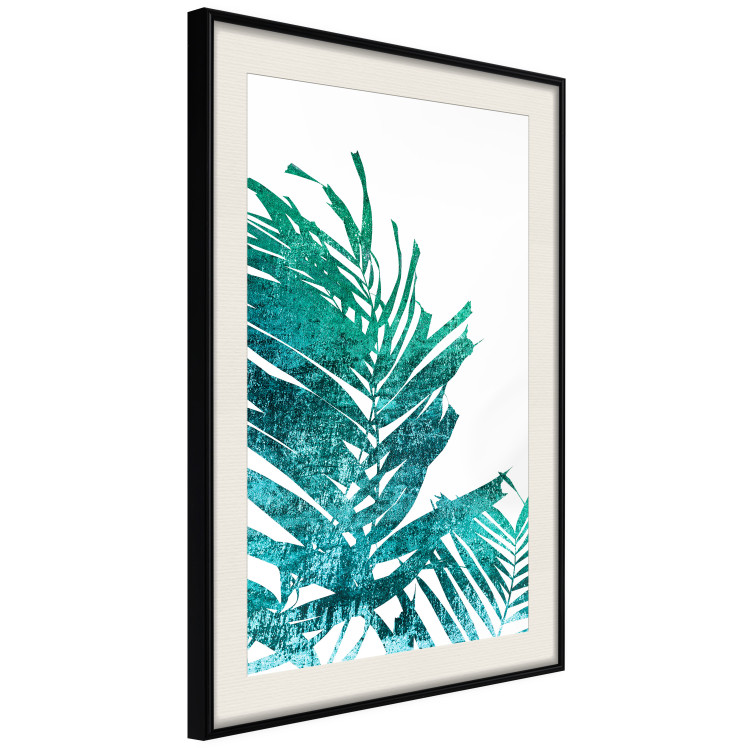 Wall Poster Emerald Palm - green palm tree leaves on a white background 122316 additionalImage 3