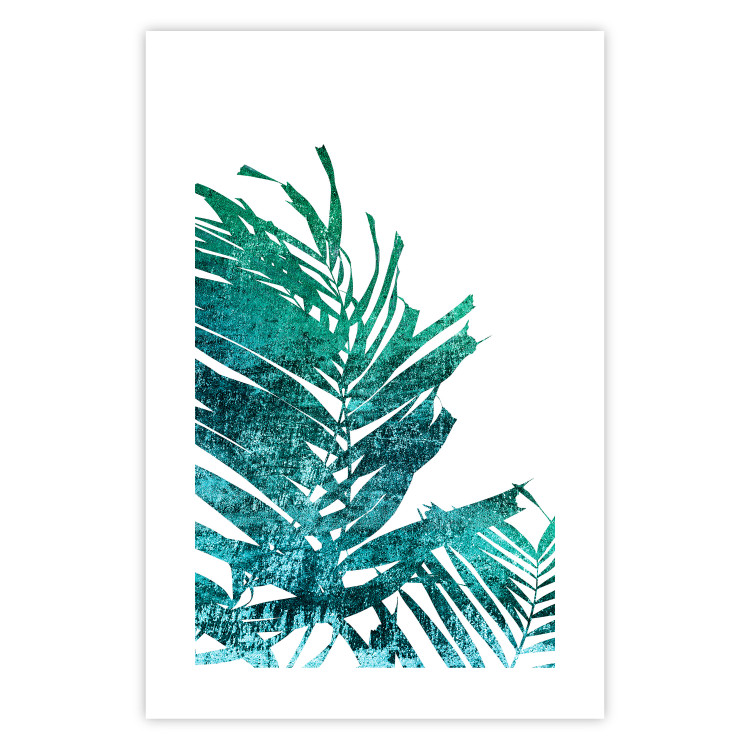 Wall Poster Emerald Palm - green palm tree leaves on a white background 122316 additionalImage 15