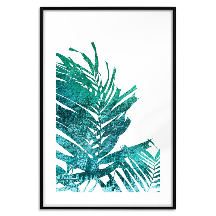 Wall Poster Emerald Palm - green palm tree leaves on a white background 122316 additionalImage 19