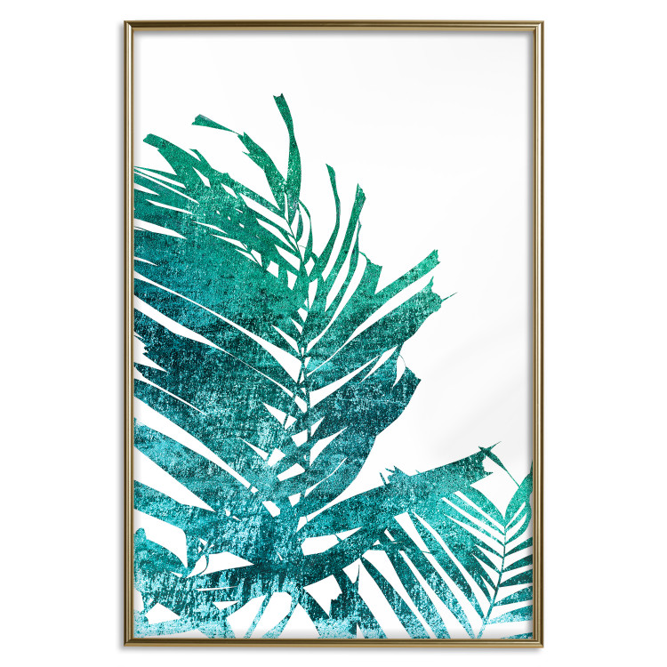 Wall Poster Emerald Palm - green palm tree leaves on a white background 122316 additionalImage 17