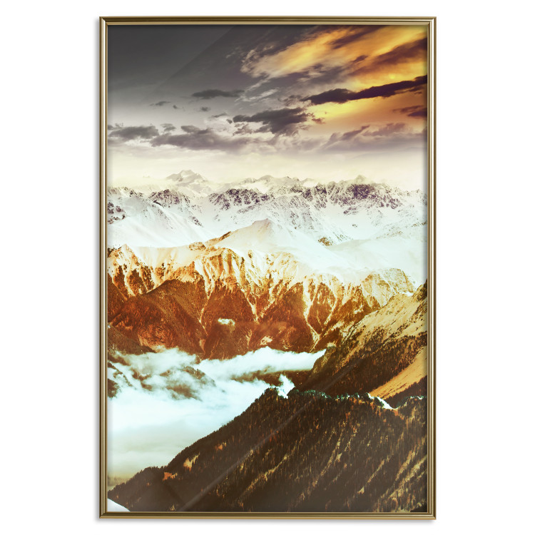 Poster Copper Mountains - mountain landscape against backdrop of clouds and sky 123816 additionalImage 16