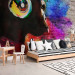 Wall Mural DJ chimpanzee - colourful animal on regular background with brick texture 126816 additionalThumb 8