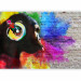 Wall Mural DJ chimpanzee - colourful animal on regular background with brick texture 126816 additionalThumb 5
