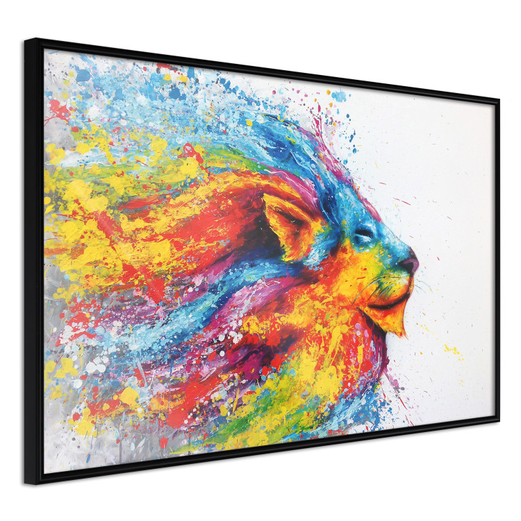 Poster Lion in Colors - abstract colorful animal in artistic motif 127816 additionalImage 13