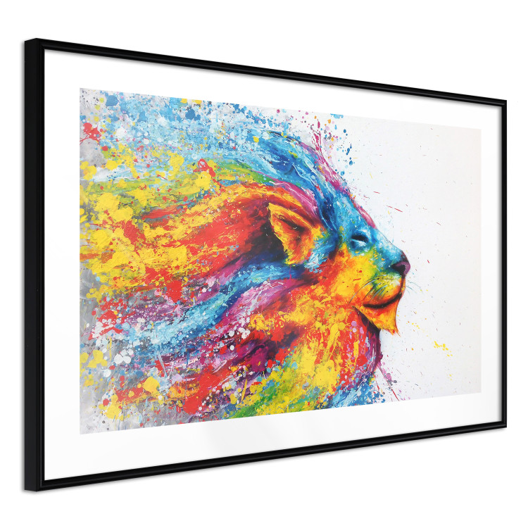 Poster Lion in Colors - abstract colorful animal in artistic motif 127816 additionalImage 8