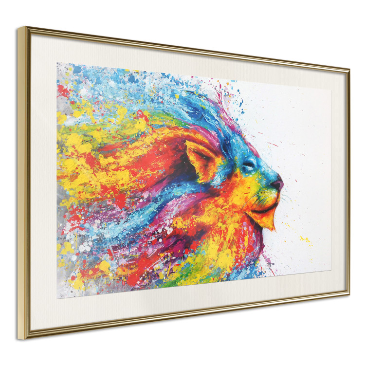 Poster Lion in Colors - abstract colorful animal in artistic motif 127816 additionalImage 3