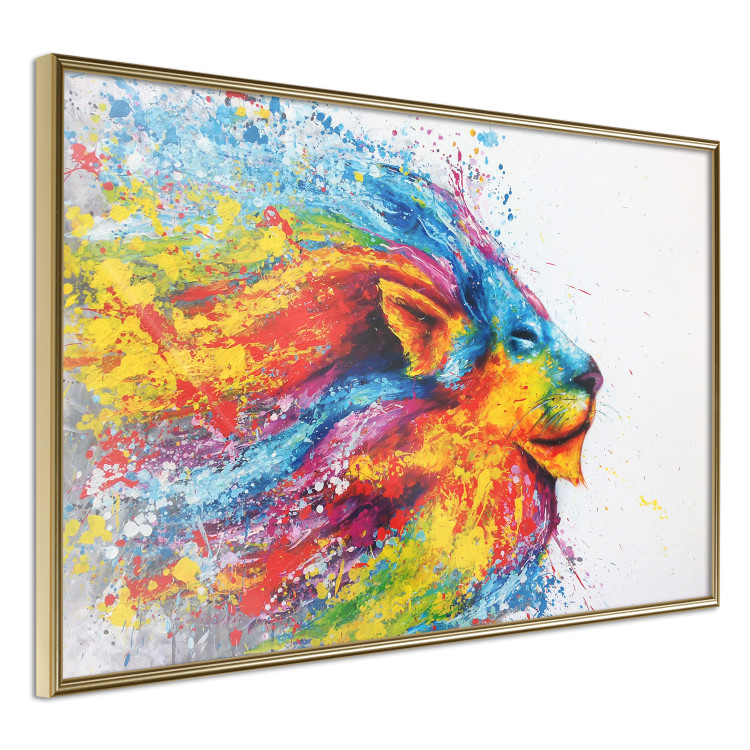 Poster Lion in Colors - abstract colorful animal in artistic motif 127816 additionalImage 12