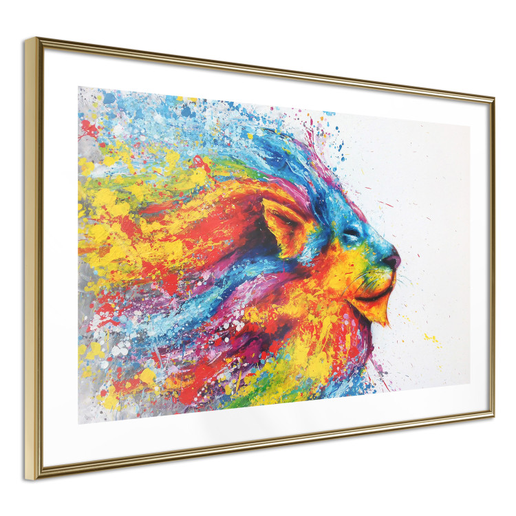 Poster Lion in Colors - abstract colorful animal in artistic motif 127816 additionalImage 7