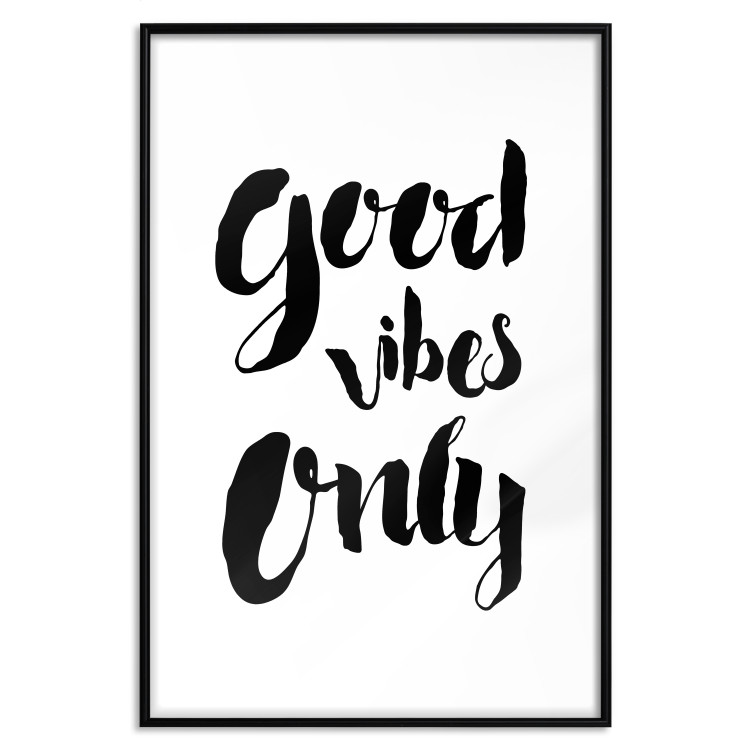 Poster Good Vibes Only - black and white typographic composition in English 128916 additionalImage 17