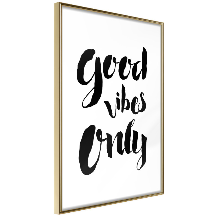 Poster Good Vibes Only - black and white typographic composition in English 128916 additionalImage 4