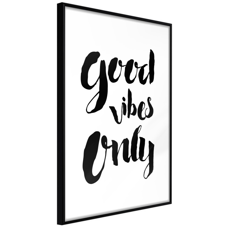 Poster Good Vibes Only - black and white typographic composition in English 128916 additionalImage 2