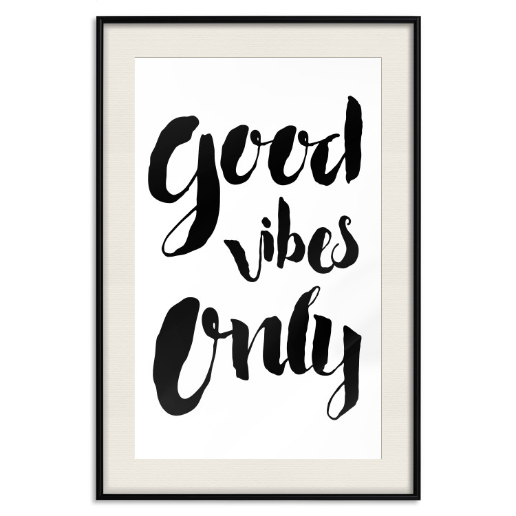 Poster Good Vibes Only - black and white typographic composition in English 128916 additionalImage 19
